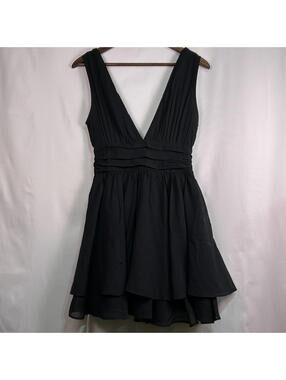 Abercrombie & Fitch Dress Womens Small Black Sleeveless V Neck Fit Flare NWT